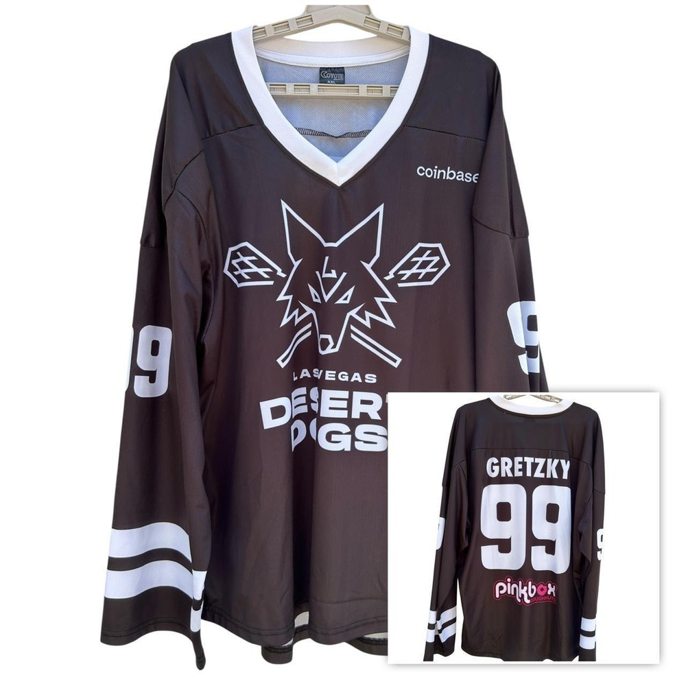 Las Vegas Desert Dogs Wayne Gretzky 99 Jersey NLL Lacrosse Coyote Mens XL Black